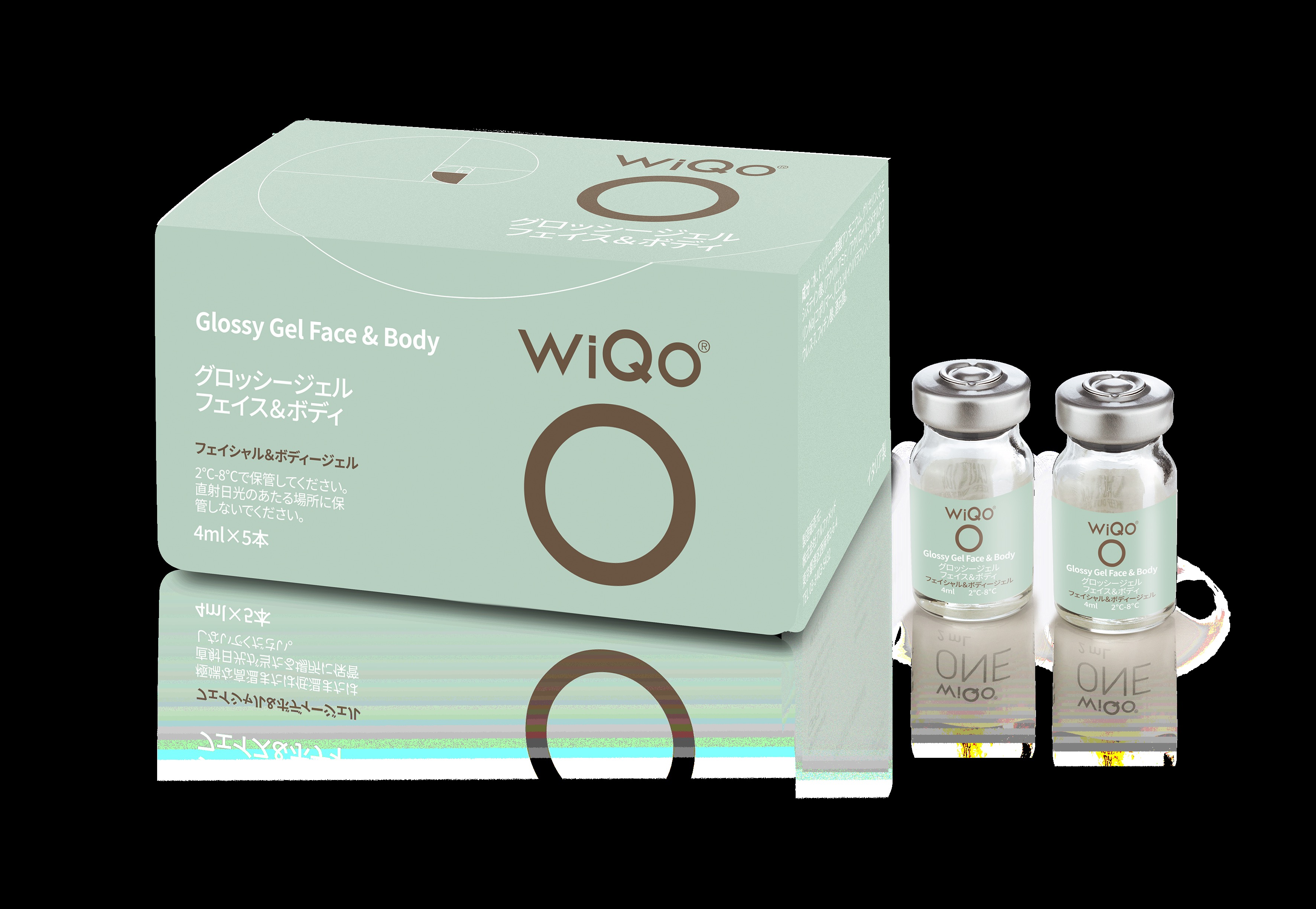 WiQo Glossy Gel Face & Body 製品パッケージ（5本入）
